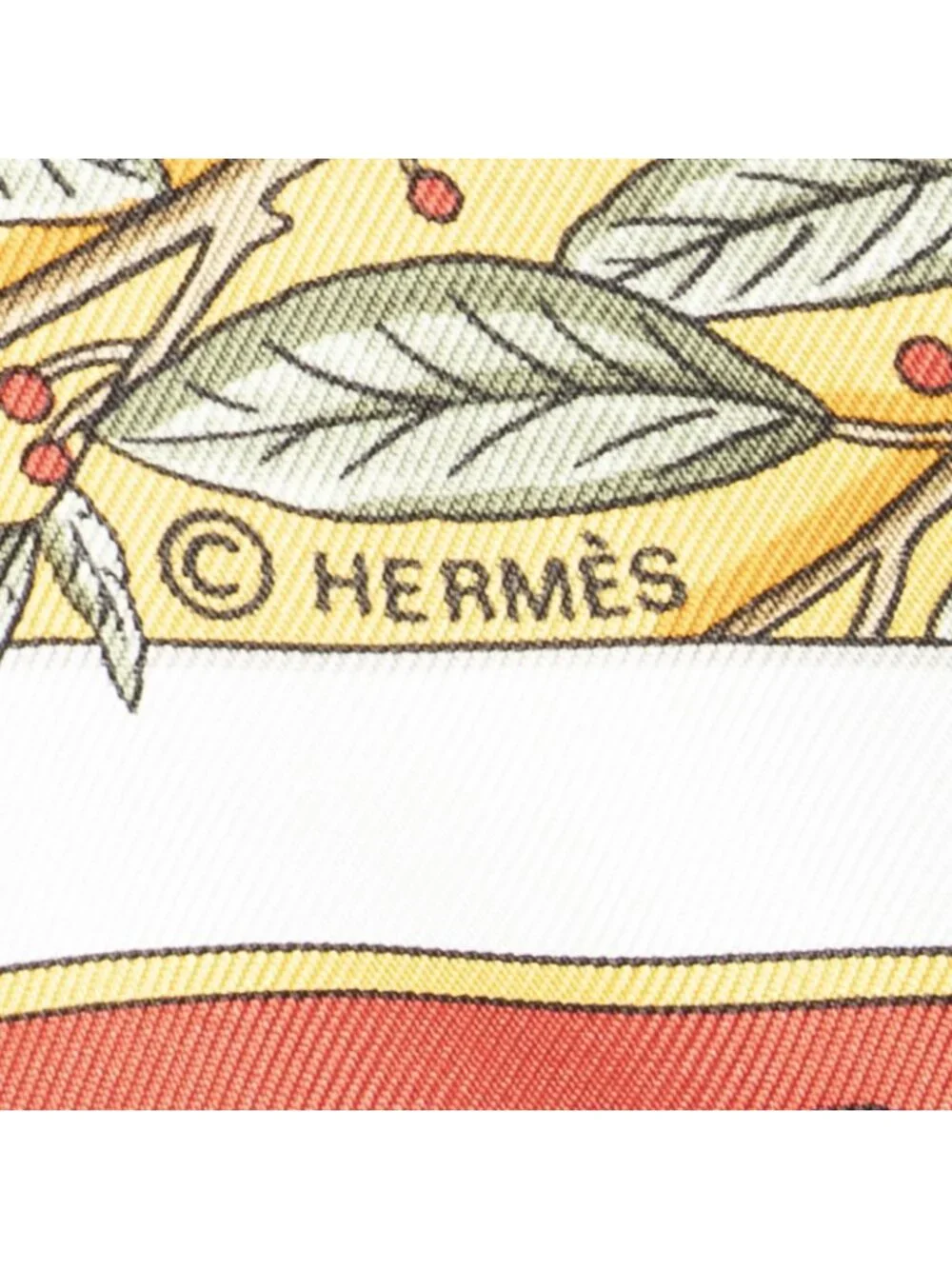 ★SOLD★ Hermes Scarf Red Green Yellow Silk - Picture 4 of 5